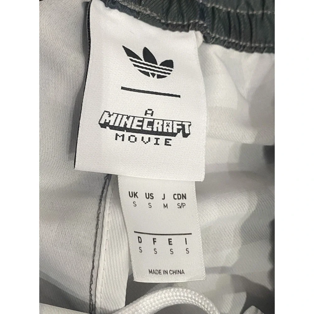 Adidas Originals Minecraft Movie Track Pants Green‎ Small Striped Nylon Jogger